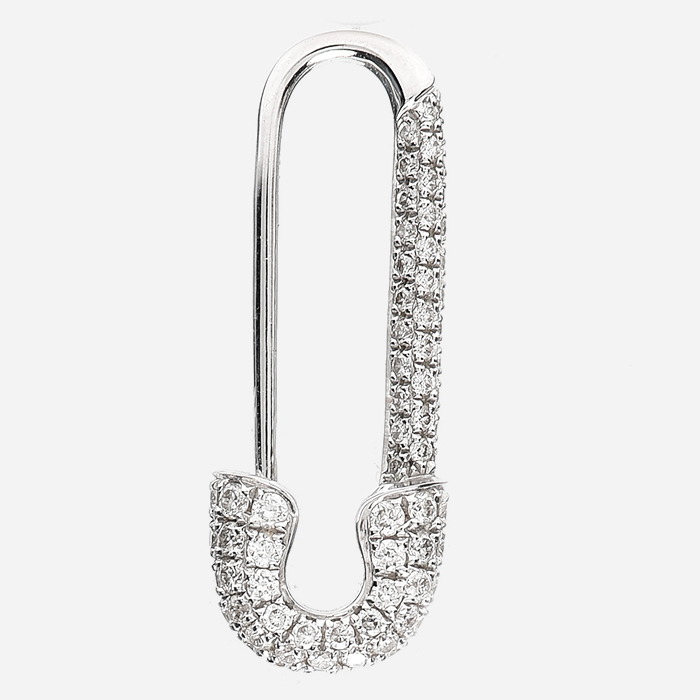 product image of Anita Ko 18K White Gold Diamond Mini Safety Pin Earring FASHIONPHILE