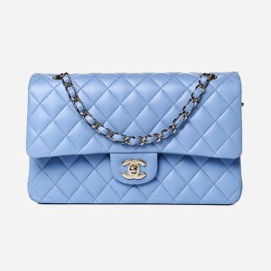 product image of blue Chanel Medium Double Flap bag FASHIONPHILE