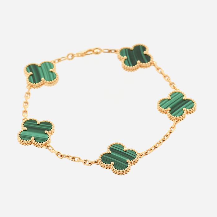 product image of green Alhambra bracelet from Van Cleef & Arpels FASHIONPHILE