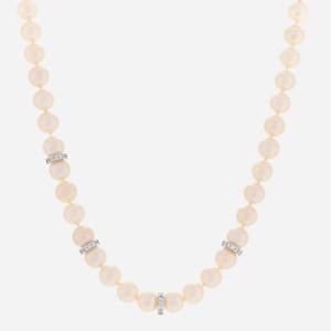 product image on white of pearl and diamond necklace at FASHIONPHILE